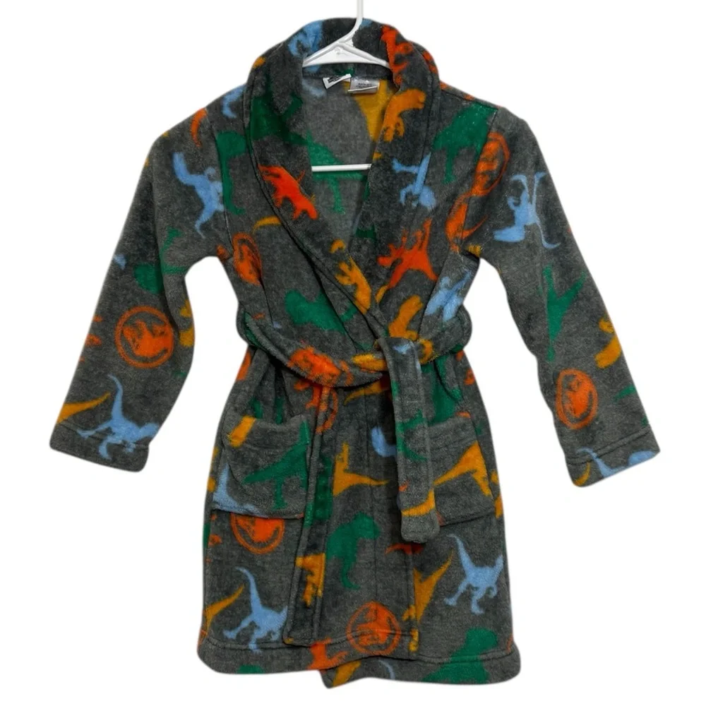 Jurassic World Kids Fleece Robe Dinosaur Print - Boys Size 6/7